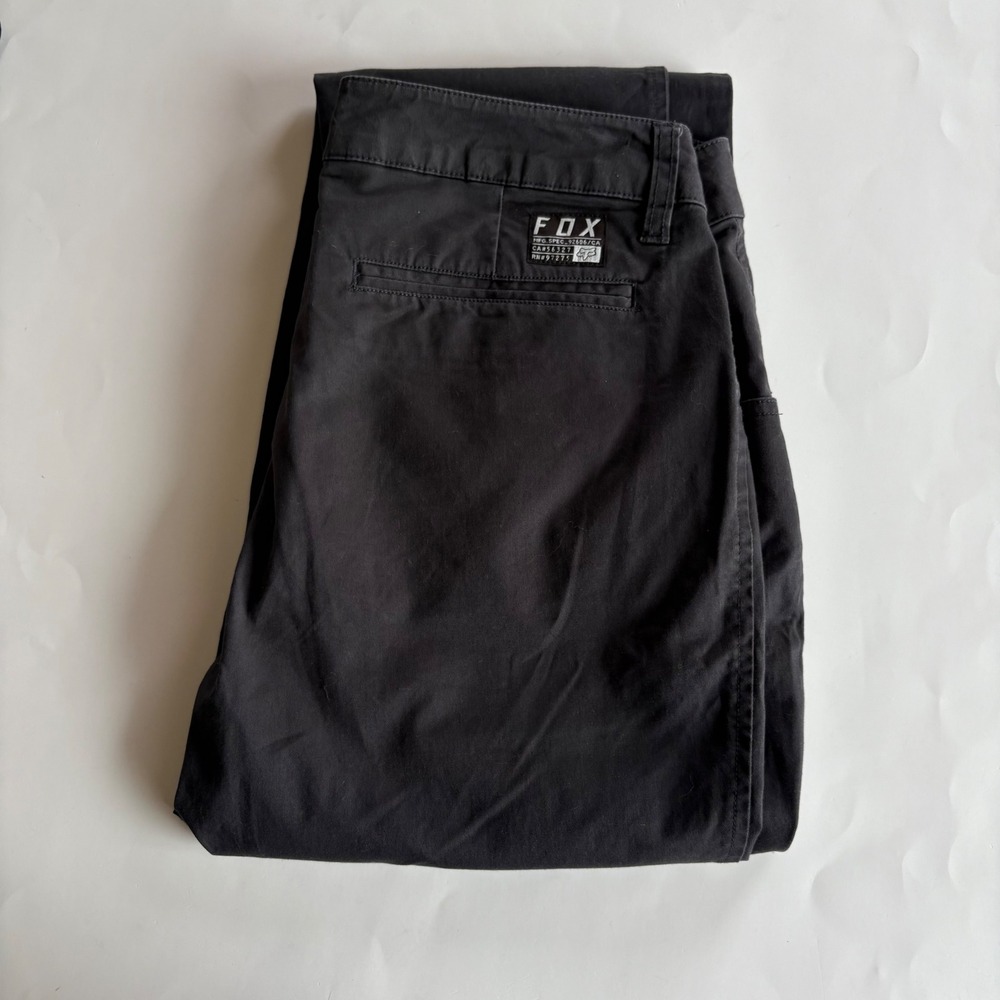 Fox Racing Women Charcoal Gray Stretch Twill Straight Leg Pants Size 8 Mid Rise